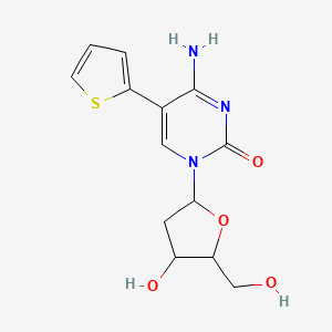 molecular formula C13H15N3O4S B12910108 4-Amino-1-(4-hydroxy-5-(hydroxymethyl)tetrahydrofuran-2-yl)-5-(thiophen-2-yl)pyrimidin-2(1H)-one 