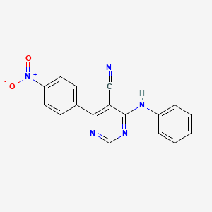 4-Anilino-6-(4-nitrophenyl)pyrimidine-5-carbonitrile