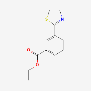 molecular formula C12H11NO2S B1291012 Ethyl 3-(1,3-thiazol-2-yl)benzoate CAS No. 886851-29-2