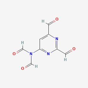 molecular formula C8H5N3O4 B12910129 N-(2,6-Diformylpyrimidin-4-yl)-N-formylformamide 