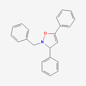 molecular formula C22H19NO B12910143 Isoxazole, 2,3-dihydro-3,5-diphenyl-2-(phenylmethyl)- CAS No. 294886-82-1