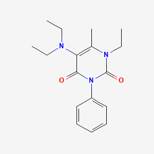 molecular formula C17H23N3O2 B12910160 Uracil, 5-(diethylamino)-1-ethyl-6-methyl-3-phenyl- CAS No. 33872-85-4