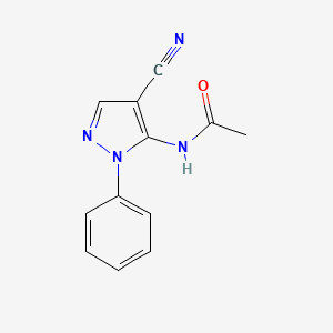 molecular formula C12H10N4O B12910168 N-(4-Cyano-1-phenyl-1H-pyrazol-5-yl)acetamide CAS No. 62597-88-0