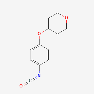 molecular formula C12H13NO3 B1291018 4-(4-异氰酸苯氧基)氧杂环己烷 CAS No. 892501-94-9