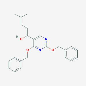 molecular formula C24H28N2O3 B12910193 1-(2,4-Bis(benzyloxy)pyrimidin-5-yl)-4-methylpentan-1-ol CAS No. 41244-59-1