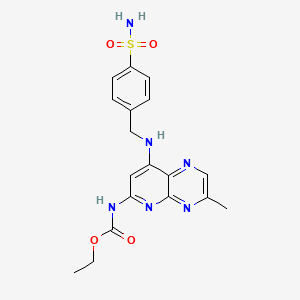 ethyl N-[3-methyl-8-[(4-sulfamoylphenyl)methylamino]pyrido[2,3-b]pyrazin-6-yl]carbamate