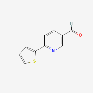molecular formula C10H7NOS B1291022 6-(噻吩-2-基)烟酰醛 CAS No. 834884-61-6