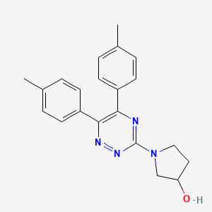 molecular formula C21H22N4O B12910251 1-[5,6-Bis(4-methylphenyl)-1,2,4-triazin-3-yl]pyrrolidin-3-ol CAS No. 88300-27-0