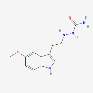 molecular formula C12H16N4O2 B12910272 2-[2-(5-Methoxy-1H-indol-3-yl)ethyl]hydrazine-1-carboxamide CAS No. 105289-98-3