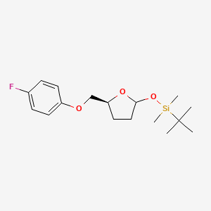 tert-Butyl({(5S)-5-[(4-fluorophenoxy)methyl]oxolan-2-yl}oxy)dimethylsilane