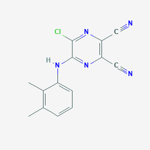 molecular formula C14H10ClN5 B12910315 5-Chloro-6-(2,3-dimethylanilino)pyrazine-2,3-dicarbonitrile CAS No. 188710-71-6