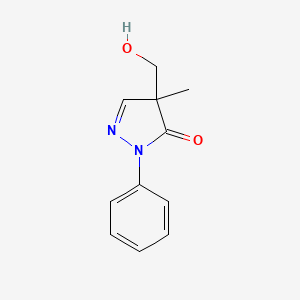 molecular formula C11H12N2O2 B12910331 4-(Hydroxymethyl)-4-methyl-2-phenyl-2,4-dihydro-3H-pyrazol-3-one CAS No. 65419-18-3