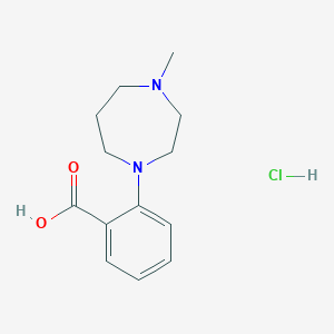 molecular formula C13H19ClN2O2 B1291035 2-(4-甲基-1,4-二氮杂环-1-基)苯甲酸盐酸盐 CAS No. 921938-77-4