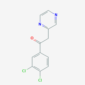 molecular formula C12H8Cl2N2O B12910364 1-(3,4-Dichlorophenyl)-2-(pyrazin-2-yl)ethan-1-one CAS No. 88283-35-6