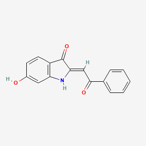 6-Hydroxy-2-(2-oxo-2-phenylethylidene)indolin-3-one