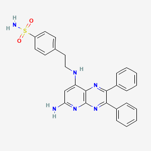 molecular formula C27H24N6O2S B12910376 4-(2-((6-Amino-2,3-diphenylpyrido[2,3-b]pyrazin-8-yl)amino)ethyl)benzenesulfonamide CAS No. 21271-96-5