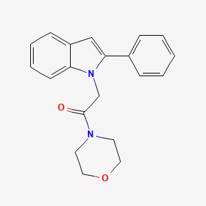 molecular formula C20H20N2O2 B12910421 Morpholine, 4-((2-phenyl-1H-indol-1-yl)acetyl)- CAS No. 65746-60-3