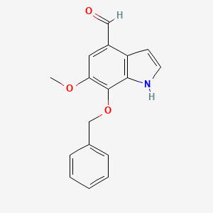 1H-Indole-4-carboxaldehyde, 6-methoxy-7-(phenylmethoxy)-