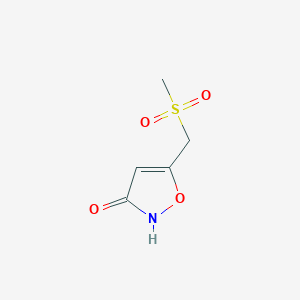 molecular formula C5H7NO4S B12910472 5-((methylsulfonyl)methyl)isoxazol-3(2H)-one CAS No. 89661-24-5