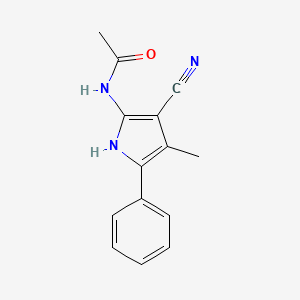 molecular formula C14H13N3O B12910485 N-(3-Cyano-4-methyl-5-phenyl-1H-pyrrol-2-yl)acetamide CAS No. 61404-77-1