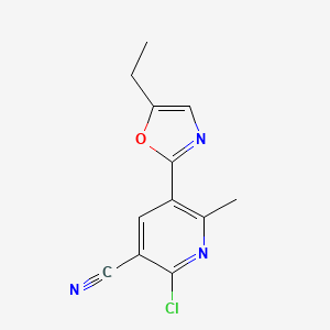 2-Chloro-5-(5-ethyl-1,3-oxazol-2-yl)-6-methylnicotinonitrile