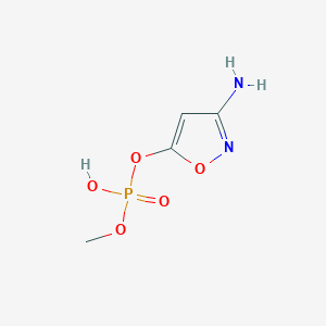 molecular formula C4H7N2O5P B12910525 3-Aminoisoxazol-5-yl methyl hydrogen phosphate 