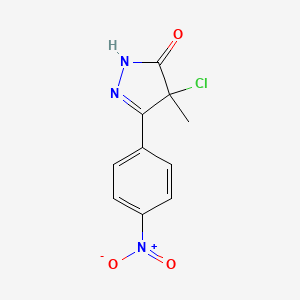 molecular formula C10H8ClN3O3 B12910564 4-chloro-4-methyl-3-(4-nitrophenyl)-1H-pyrazol-5-one CAS No. 13051-12-2