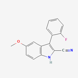 molecular formula C16H11FN2O B12910579 3-(2-Fluorophenyl)-5-methoxy-1H-indole-2-carbonitrile CAS No. 62039-76-3