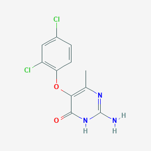 molecular formula C11H9Cl2N3O2 B12910588 2-Amino-5-(2,4-dichlorophenoxy)-6-methylpyrimidin-4-ol CAS No. 264148-40-5