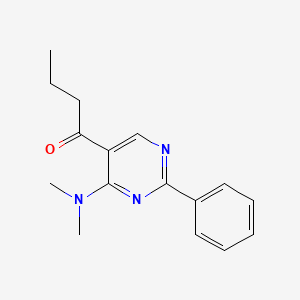 molecular formula C16H19N3O B12910638 1-(4-(Dimethylamino)-2-phenylpyrimidin-5-yl)butan-1-one CAS No. 823794-29-2