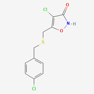 4-Chloro-5-({[(4-chlorophenyl)methyl]sulfanyl}methyl)-1,2-oxazol-3(2H)-one