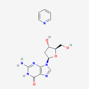 molecular formula C15H18N6O4 B12910723 2-amino-9-[(2R,4S,5R)-4-hydroxy-5-(hydroxymethyl)oxolan-2-yl]-1H-purin-6-one;pyridine CAS No. 647033-49-6