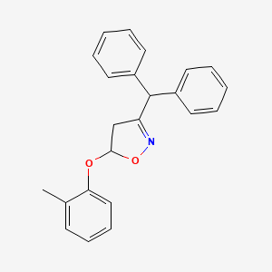 molecular formula C23H21NO2 B12910732 3-Benzhydryl-5-(o-tolyloxy)-4,5-dihydroisoxazole CAS No. 89249-62-7