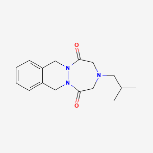 molecular formula C16H21N3O2 B12910740 3-Isobutyl-3,4,7,12-tetrahydro-1H-(1,2,5)triazepino(1,2-b)phthalazine-1,5(2H)-dione CAS No. 81215-71-6