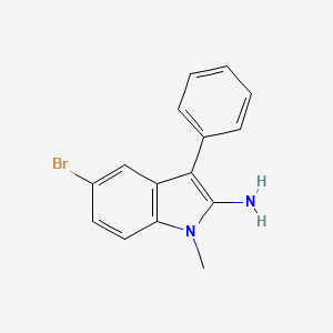 molecular formula C15H13BrN2 B12910758 5-Bromo-1-methyl-3-phenyl-1H-indol-2-amine CAS No. 62693-69-0