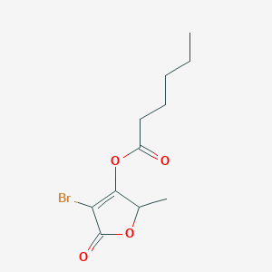 4-Bromo-2-methyl-5-oxo-2,5-dihydrofuran-3-yl hexanoate