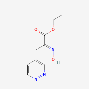 molecular formula C9H11N3O3 B12910860 (E)-Ethyl 2-(hydroxyimino)-3-(pyridazin-4-yl)propanoate 