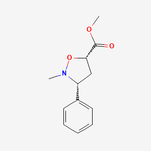 molecular formula C12H15NO3 B12910863 Methyl (3R,5S)-2-methyl-3-phenyl-1,2-oxazolidine-5-carboxylate CAS No. 87190-47-4