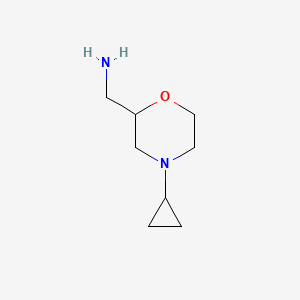 molecular formula C8H16N2O B1291088 (4-Cyclopropylmorpholin-2-yl)methanamine 