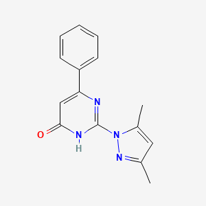 molecular formula C15H14N4O B12910907 2-(3,5-dimethylpyrazol-1-yl)-4-phenyl-1H-pyrimidin-6-one CAS No. 61911-92-0