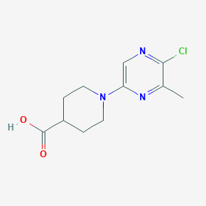 molecular formula C11H14ClN3O2 B12910915 1-(5-Chloro-6-methylpyrazin-2-yl)piperidine-4-carboxylic acid CAS No. 919536-39-3