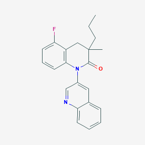 molecular formula C22H21FN2O B12910948 5-Fluoro-3-methyl-3-propyl-3,4-dihydro-2H-[1,3'-biquinolin]-2-one CAS No. 918645-86-0