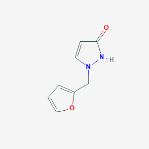 molecular formula C8H8N2O2 B12910956 3H-Pyrazol-3-one, 1-(2-furanylmethyl)-1,2-dihydro- CAS No. 53409-46-4