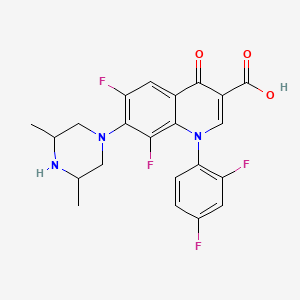 molecular formula C22H19F4N3O3 B12910958 1-(2,4-Difluorophenyl)-7-(3,5-dimethylpiperazin-1-yl)-6,8-difluoro-4-oxo-1,4-dihydroquinoline-3-carboxylic acid CAS No. 182869-08-5