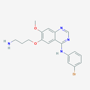 molecular formula C18H19BrN4O2 B12910960 4-Quinazolinamine, 6-(3-aminopropoxy)-N-(3-bromophenyl)-7-methoxy- CAS No. 655247-76-0