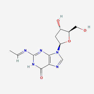 2-(Ethylideneamino)-9-((2R,4S,5R)-4-hydroxy-5-(hydroxymethyl)tetrahydrofuran-2-yl)-1H-purin-6(9H)-one