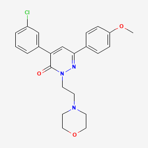 molecular formula C23H24ClN3O3 B12910982 3(2H)-Pyridazinone, 4-(m-chlorophenyl)-6-(p-methoxyphenyl)-2-(2-morpholinoethyl)- CAS No. 23338-38-7