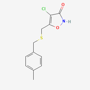 4-Chloro-5-({[(4-methylphenyl)methyl]sulfanyl}methyl)-1,2-oxazol-3(2H)-one