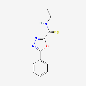 molecular formula C11H11N3OS B12910999 N-Ethyl-5-phenyl-1,3,4-oxadiazole-2-carbothioamide CAS No. 89515-45-7