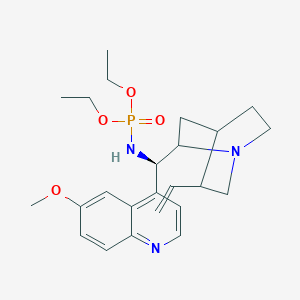 molecular formula C24H34N3O4P B12911006 Diethyl ((1R)-(6-methoxyquinolin-4-yl)(5-vinylquinuclidin-2-yl)methyl)phosphoramidate 